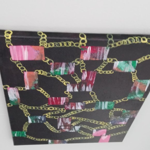 Unframed Abstract Painting, "Chains of Scenery",  11 x 14" Free Shipping - Picture 5 of 6